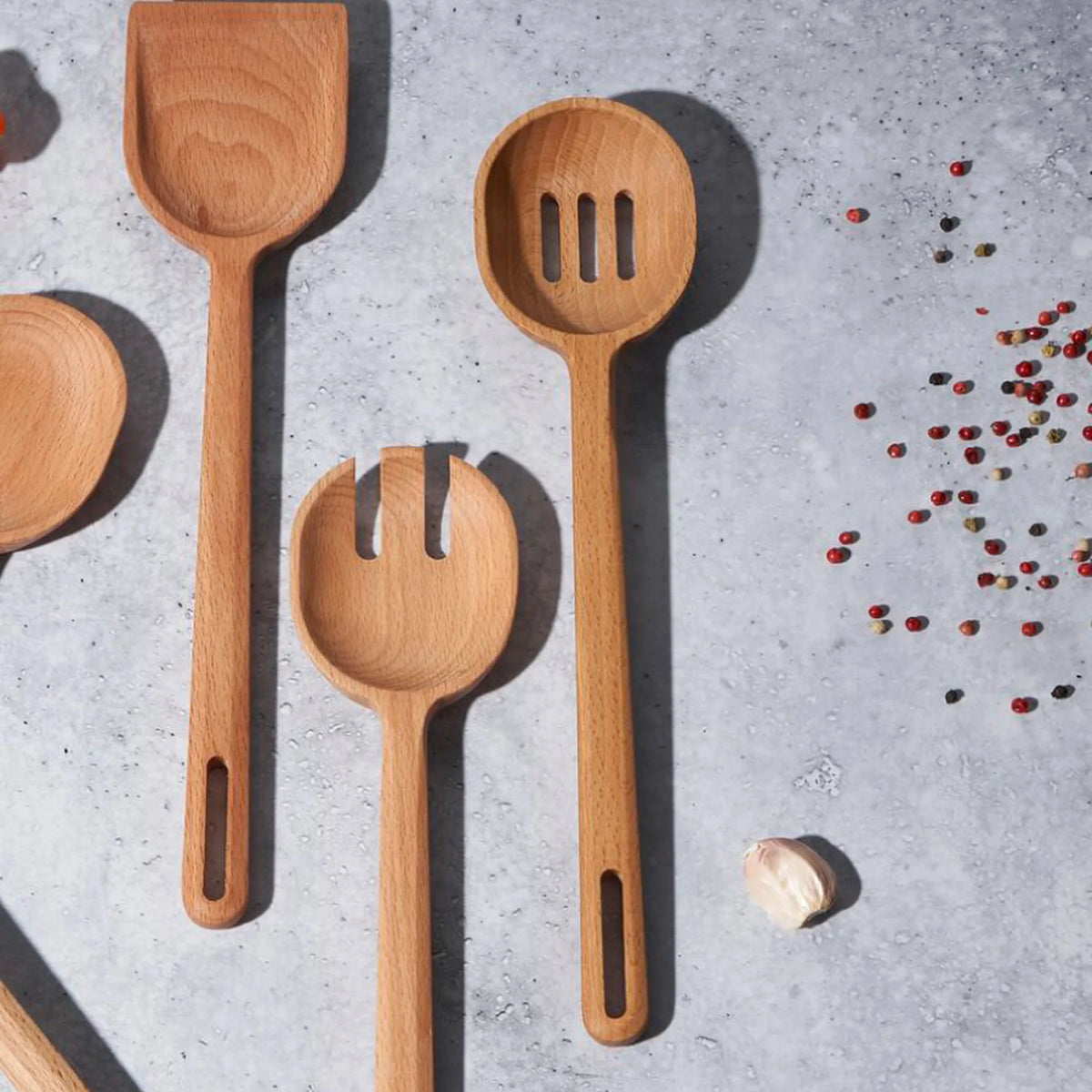 Signature Wood Slotted Spoon